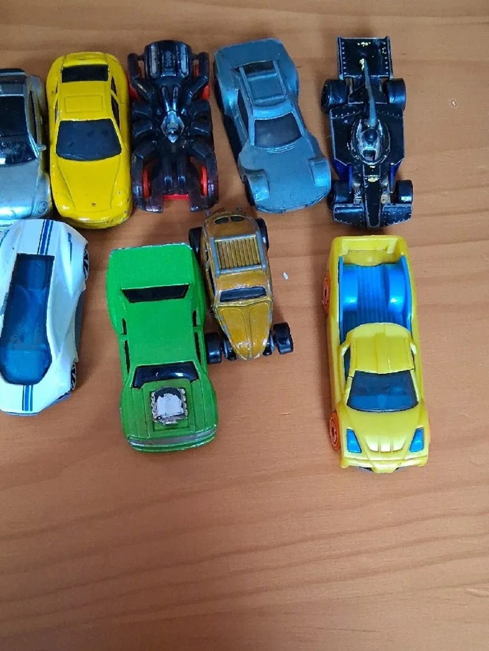Toy Car Set - Mixed Yellow, Blue, Green, White, Gray
